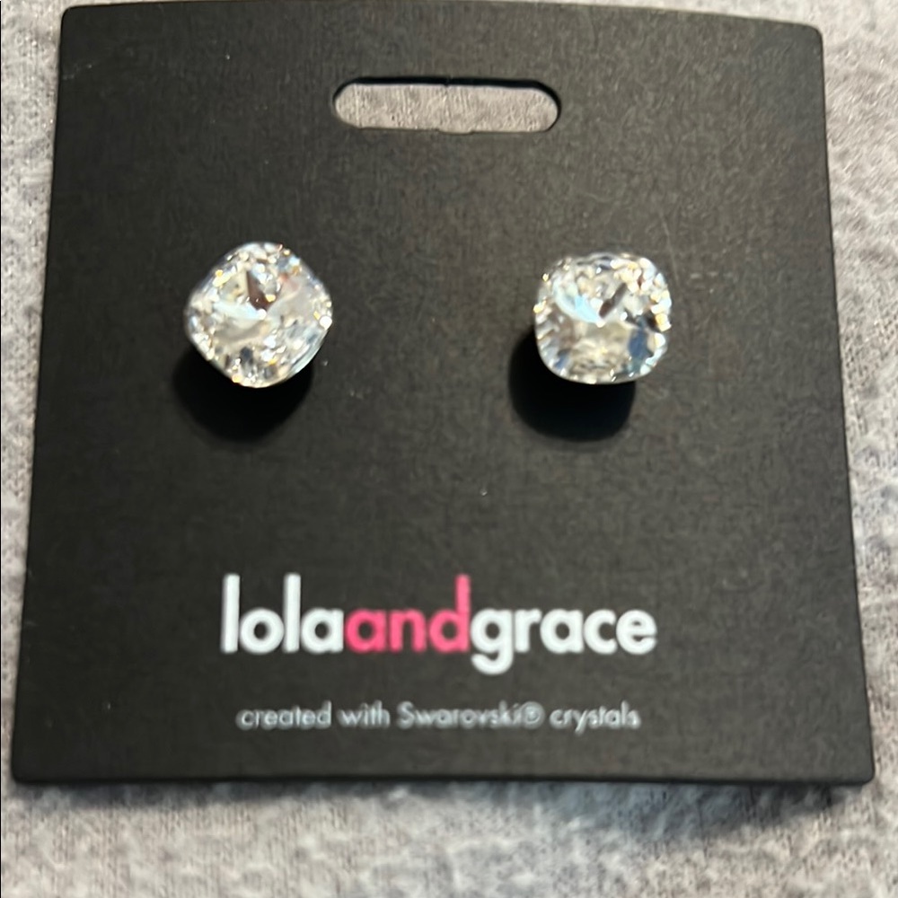 Lola and Grace-Silver Crystal Earrings
